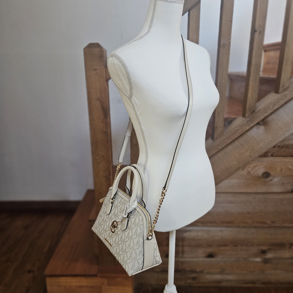 Michael Kors White and Gold Women's Crossbody Bag - Picture 7 of 8